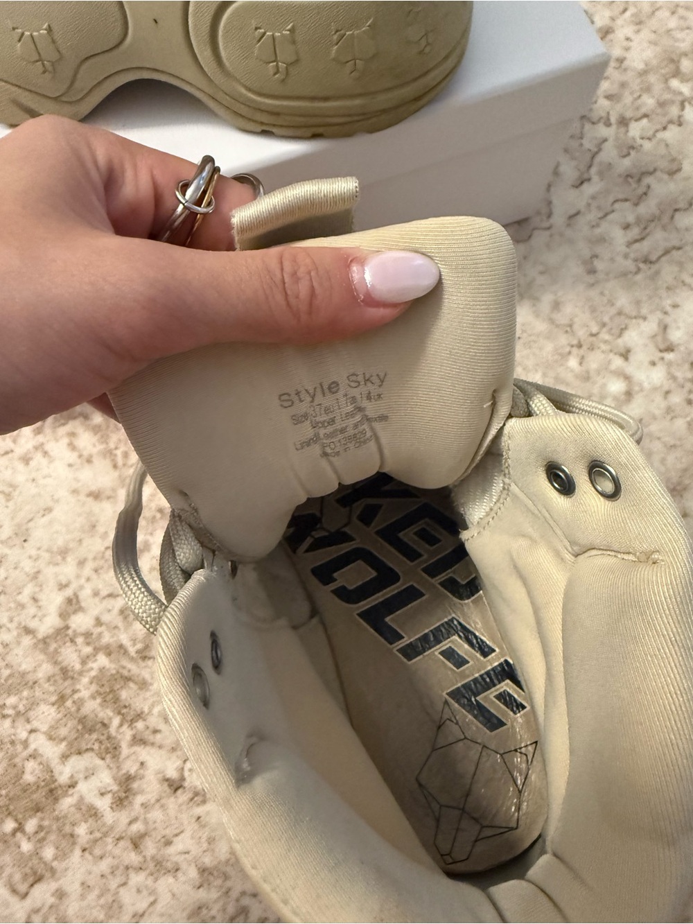 Naked Wolfe Spike White Leather — Oat US7W - Picture 5 of 5